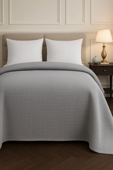 Formeya Renkli Gofret Desen Çift Kişilik Pike Yatak Örtüsü Otel Pike 200x230 cm - 4