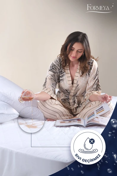 Formeya Adelya Kapitone Fitted Full Kenar Su Sıvı Geçirmez Yatak Koruyucu Alez Çarşaf Bebek Tek Çift Battal - 4