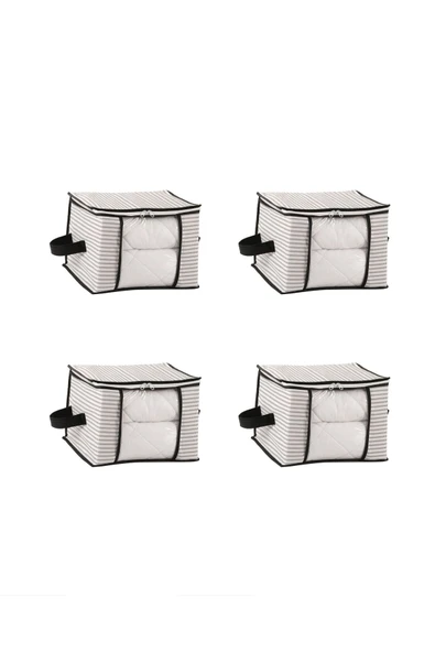 Formeya 4 Adet Lüks Pencereli Çok Amaçlı Dolap Düzenleyici Hurç Çorap Hurcu 34 x 22 x 22 cm - 4