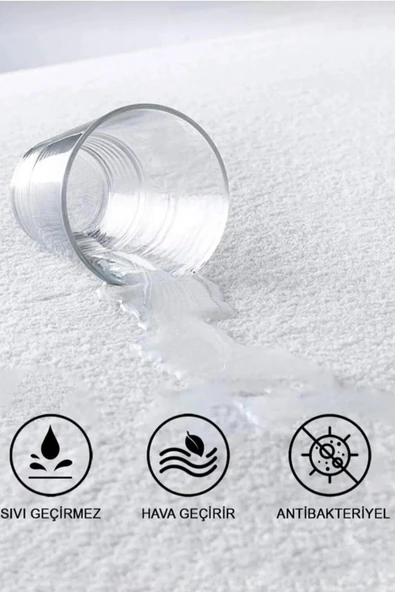 Formeya %100 Pamuk Su Sıvı Geçirmez Köşe Lastikli Alez Çarşaf Tek Çift Kişilik Bebek Park Yatak Alezi - 4