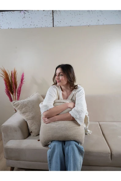 Formeya   Çift Tarafı Wellsoft Kumaş 2'li 35x55 cm Hediyelik Dekoratif Pelüş Kırlent Kılıfı Yastık Kılıfı - 7