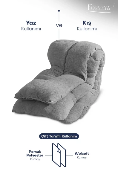 Formeya Tek Kişilik Lüx Pudra Wellsoft Yorgan Çift Taraflı 155x215 - 8