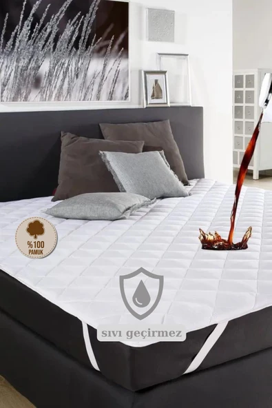 Formeya Pamuklu Kapitone Lastikli Sıvı Geçirmez Yatak Koruyucu Alez (10 EBAT)