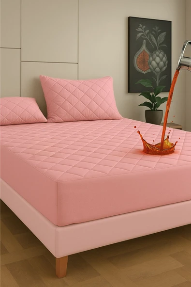 Formeya   Pamukkale Renkli Alez Kahverengi %100 Pamuk Kapitone Sıvı Geçirmez Alez Çarşaf Fitted (16 Ebat) - 7