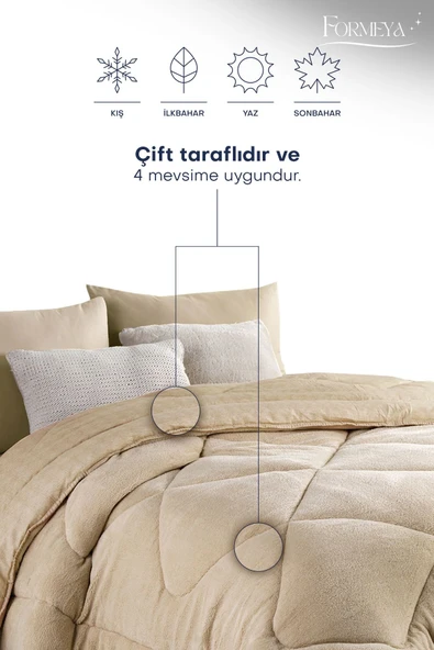 Formeya Battal Boy Lüx Kahverengi Çift Taraflı Wellsoft Yorgan - 3