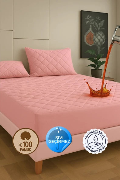 Formeya   Pamukkale Renkli Alez Kahverengi %100 Pamuk Kapitone Sıvı Geçirmez Alez Çarşaf Fitted (16 Ebat) - 5