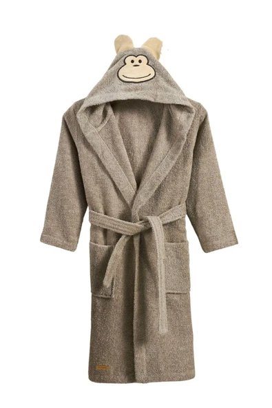Formeya %100 Pamuk Bebek Çocuk Bornozu Kapüşonlu Nakışlı Hayvan Figürlü Bornoz - 6