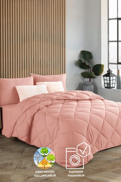 Pudra Soft Silikon Yorgan Çift Kişilik 195*215