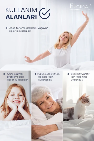 Pamukkale Alez Set Pudra Kapitone Sıvı Geçirmez Yatak Koruyucu-2 Adet Yastık Koruyucu (11 Ebat) - 6