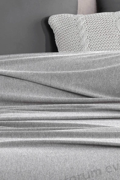 Formeya Çift Kişilik Klimalı Dört Mevsim Açık Gri Pike Yatak Örtüsü - 2