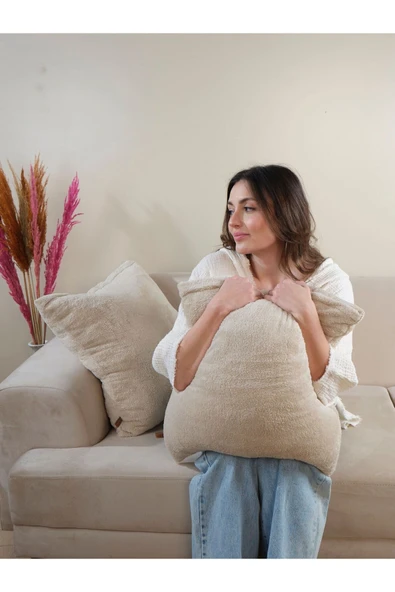 Formeya   Çift Tarafı Wellsoft Kumaş 2'li 35x55 cm Hediyelik Dekoratif Pelüş Kırlent Kılıfı Yastık Kılıfı - 8