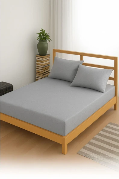 Formeya   Adelya Kahverengi Lastikli Çarşaf Takımı Tek Kişilik Ve Çift Kişilik-(YASTIK KILIFLI) - 7