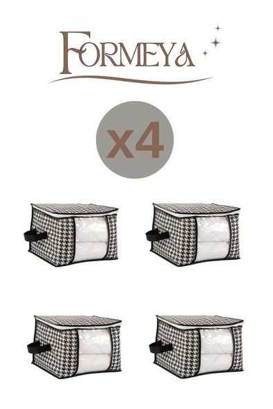 Formeya Orta Boy Lüks Pencereli Kazak-pike-battaniye Hurcu Dolap Düzenleyici Hurç 40 X 40 X 30 Cm - 4 Adet - 3