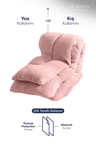 Formeya Çift Kişilik Lüx Gri Çift Taraflı Wellsoft Yorgan 195 X 215 Cm - 8