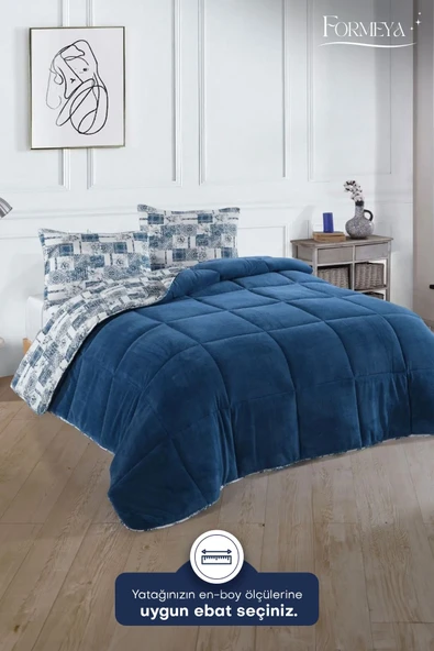 Formeya Çift Kişilik Lüx Wellsoft Yorgan Çift Taraflı Yastık Kılıflı 195x215 cm Yorgan + Yastık Kılıfı Set - 11