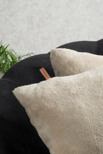Formeya   Çift Tarafı Wellsoft Kumaş 2'li 44x44 cm Hediyelik Dekoratif Pelüş Kırlent Kılıfı Yastık Kılıfı - 2