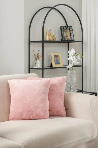Formeya   Çift Tarafı Wellsoft Kumaş 2'li 44x44 cm Hediyelik Dekoratif Pelüş Kırlent Kılıfı Yastık Kılıfı - 8