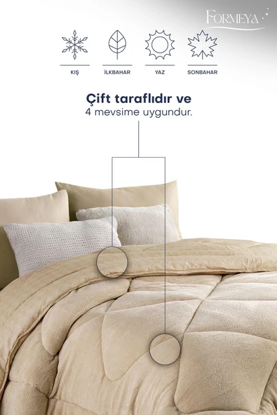 Formeya   Tek Kişilik Lüx Kahverengi Wellsoft Yorgan Çift Taraflı 155x215 - 3