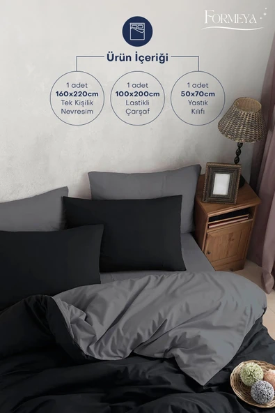 Lastikli Çarşaflı Nevresim Takımı Tek Kişilik ( 1 Adet Yastık Kılıflı) - 6