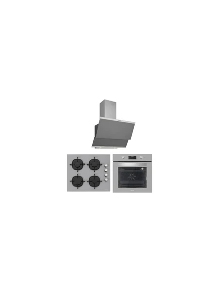 Silverline BO6502S02 - CS5335S01 - 3420 Classy 60 Gri Cam Ankastre Set ürün görseli 1