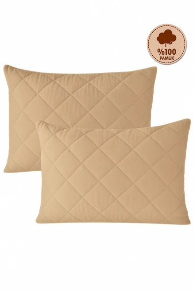 Formeya Pamukkale Alez Kahverengi %100 Pamuk Kapitone Yastık Koruyucu Alez 2 Adet - 4