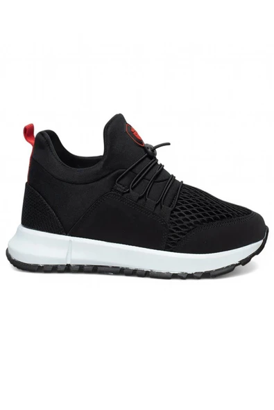 Celira Glc Siyah Kırmızı Erkek Fileli Sneaker Spor Ayakkabı