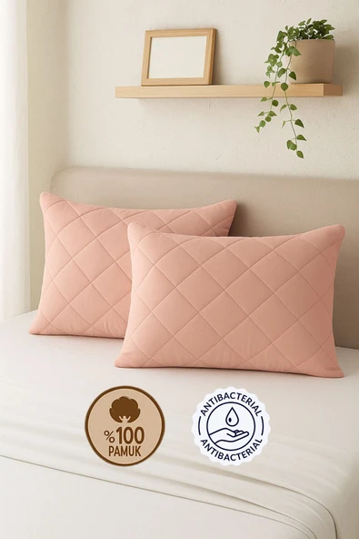 Pamukkale Alez Kahverengi %100 Pamuk Kapitone Yastık Koruyucu Alez 2 Adet - 5
