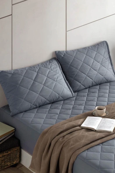 Formeya Pamukkale Alez Kahverengi %100 Pamuk Kapitone Yastık Koruyucu Alez 2 Adet - 12