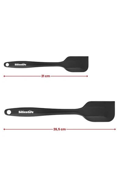 Silicolife Büyük ve Küçük Spatula Seti, Isıya Dayanıklı Yanmaz Yapışmaz Silikon Spatula 2’li Set - 2