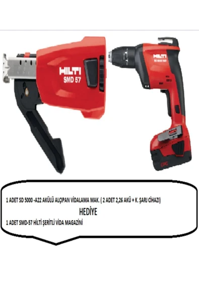 HİLTİ NURON  Sd5000-a22akülü Alçıpan Vidalama Makinesi+ Şeritli Vida Magazini Smd 57 Hediye