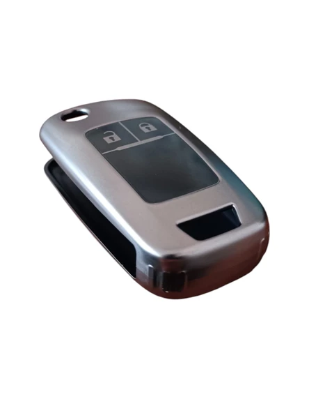 Opel Astra J Anahtar Uyumlu Silikon Oto Anahtar Kumanda Kabı Kılıf Füme - 2