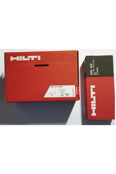 Darbesiz HILTİ 14 MX ÇİVİ 1200 ADET + GAZ TÜPÜ GC 42 24 Volt 2 5.5 - 5.9 Ah 2 Yıl Takım Çantalı