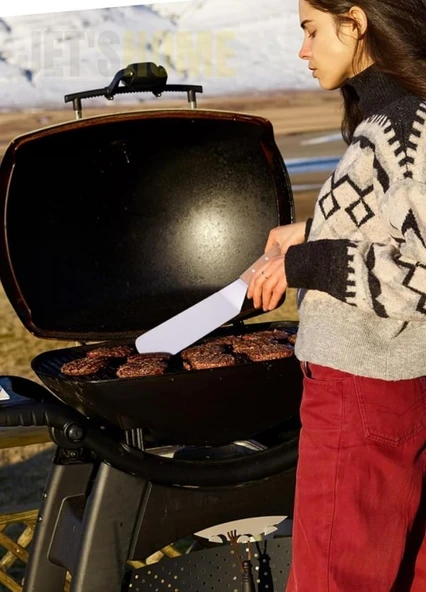 Barbekü Spatulası Paslanmaz Izgara Spatulası Çelik Hamburger Spatulası 34 cm - 4