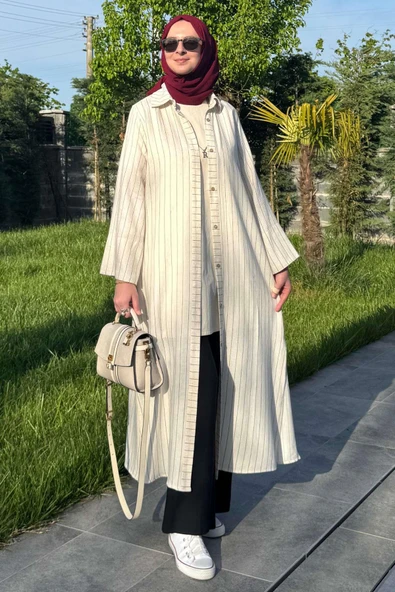 Çizgili Natural Kap Siyah - 7