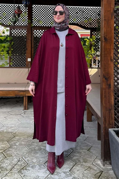 Panço Triko Hırka Bordo - 7