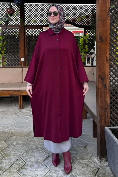 Panço Triko Hırka Bordo - 6