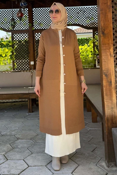 Manolya Camel Triko Hırka - 6