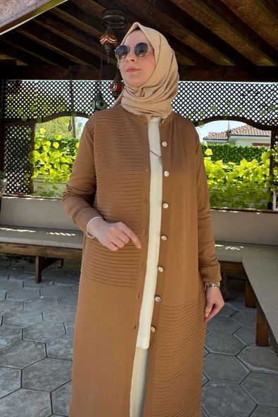 Manolya Camel Triko Hırka - 3