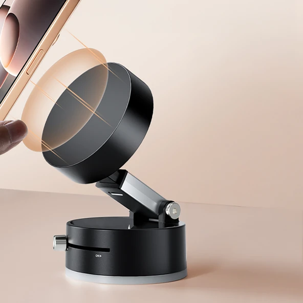 Vakum Özellikli 360 Derece Dönebilen Magnetik Araç içi Telefon Tutucu A2 - 6