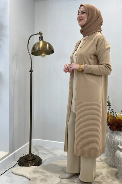 Manolya Bej Triko Hırka - 9