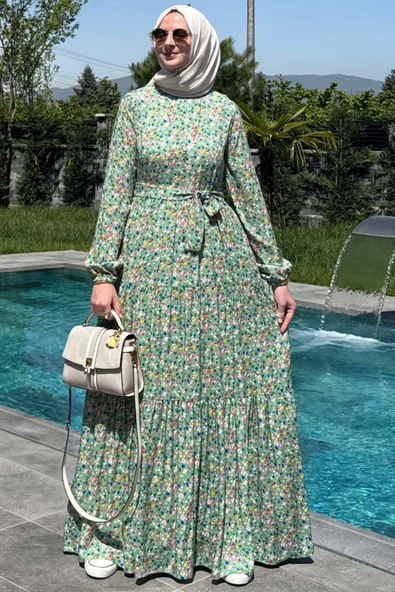 Hale Elbise Yeşil - Resim 5