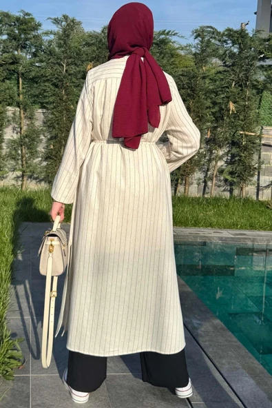 Çizgili Natural Kap Siyah - 8