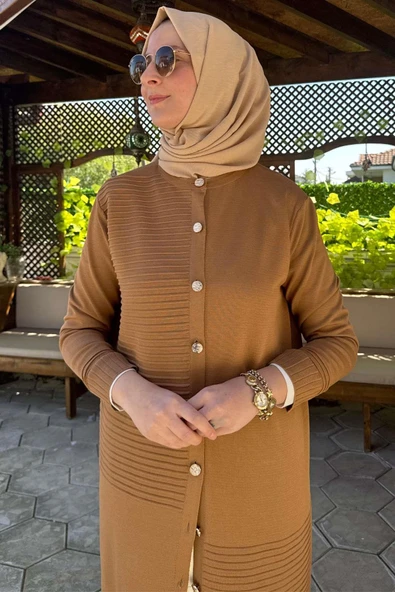 Manolya Camel Triko Hırka - 7