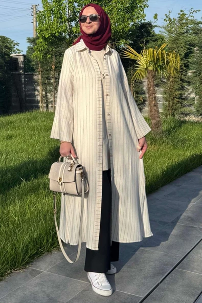 Çizgili Natural Kap Siyah - 5