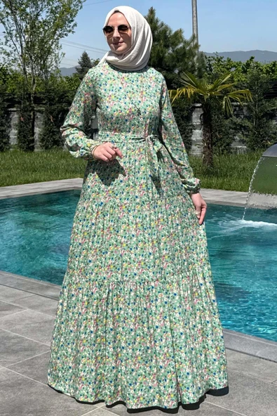 Hale Elbise Yeşil - Resim 4