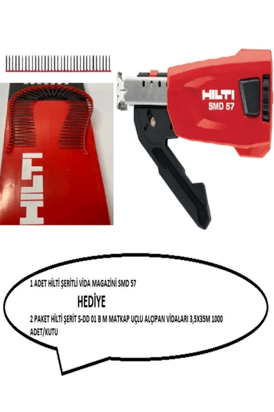 Şeritlivida Magazini Smd57+ 2 Kutu Şerit Matkap Uçlu Alçıpan Vidaları3,5x35m1000 Adet Hdy