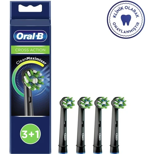 Oral-B Cross Action 3+1 Cleanmaximizer Teknolojili Siyah Yedek Fırça Başlığı