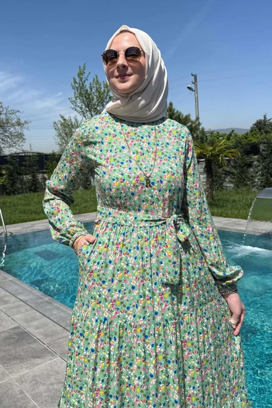 Hale Elbise Yeşil - Resim 2