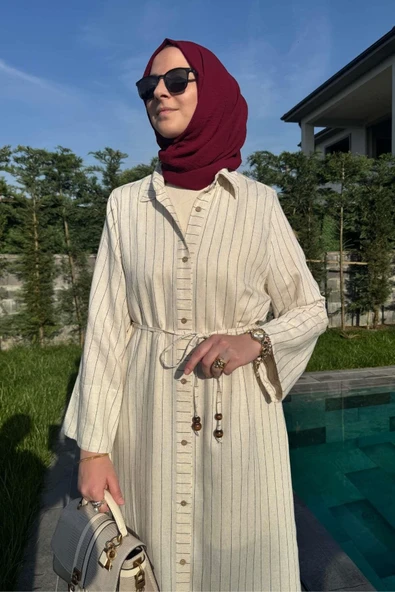 Çizgili Natural Kap Siyah - 4