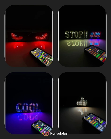 Led Matrix Panel Rg-B Ekran Kumandalı App Kontrollü Iş Yeri Otomobil Tır 60 Cm - 5